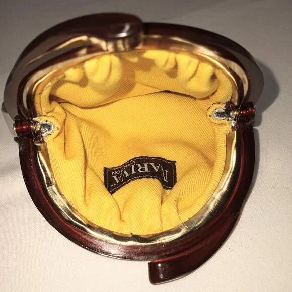 NARIVA VINTAGE RED/SILVER CLUTCH COIN PURSE BRITISH BRAND WOMEN OS - Picture 2 of 9